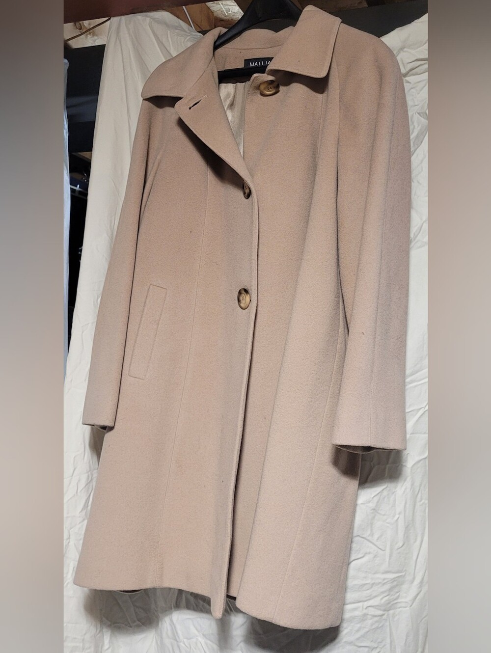 Vintage Mallia Wool Cashmere Blend Overcoat size 14 Made in Canada